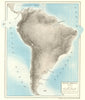 South America (Relief). Rivers Mountains 1907 old antique map plan chart