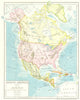 North America (Political). United States Dominion of Canada Meixco 1907 map