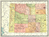 WYOMING state map. Counties 1907 old antique vintage plan chart