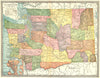 WASHINGTON state map. Counties. Seattle environs 1907 old antique chart