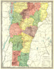 VERMONT state map. Counties 1907 old antique vintage plan chart