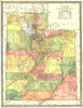 UTAH state map. Counties 1907 old antique vintage plan chart