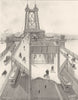 NEW YORK CITY. Williamsburg Bridge rail road cycle paths horse carts trams 1907