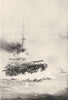 JAPAN. Admiral Togo's Flag-Ship Makasa in action 1907 old antique print
