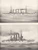 USA. Warships; Cruiser Milwaukee; Battleship Connecticut-Launched 1904 1907