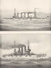 USA. Warships; Cruiser Milwaukee; Battleship Connecticut-Launched 1904 1907