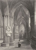SUSSEX. Chichester Cathedral, Northern Aisle c1842 old antique print picture