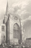 SUSSEX. Chichester Cathedral, South transept c1842 old antique print picture