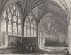 HEREFORDSHIRE. Hereford Cathedral, the Cloisters c1842 old antique print