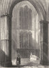 WORCESTERSHIRE. Worcester Cathedral, North transept of Choir c1842 old print