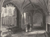 CHESHIRE. Chester Cathedral, the Cloisters c1842 old antique print picture