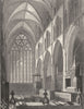 YORKSHIRE. Ripon Cathedral, the Choir c1842 old antique vintage print picture