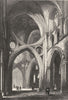 SOMERSET. Wells Cathedral, view from the North Transept c1842 old print
