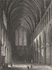 SOMERSET. Wells Cathedral, the Nave c1842 old antique vintage print picture