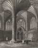 SOMERSET. Wells Cathedral, Chapter house c1842 old antique print picture