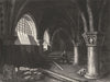 YORKSHIRE. York Cathedral, the Crypt c1842 old antique vintage print picture