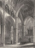 LINCOLNSHIRE. Lincoln cathedral, Nave, looking across North Transept c1842
