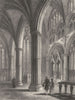 LINCOLNSHIRE. Lincoln Cathedral, the Chancel c1842 old antique print picture