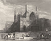 KENT. Rochester Cathedral; North Western view c1842 old antique print picture