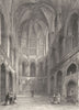 NORFOLK. Norwich Cathedral, East end of Choir c1842 old antique print picture