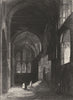 KENT. Rochester Cathedral; North Transept c1842 old antique print picture