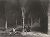 KENT. Rochester Cathedral, View of the Crypt c1842 old antique print picture