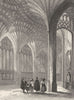 CAMBRIDGESHIRE. Peterborough Cathedral, The lady chapel c1842 old print