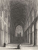 CAMBRIDGESHIRE. Peterborough Cathedral, the Nave c1842 old antique print