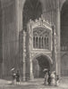 CAMBRIDGESHIRE. Peterborough Cathedral, View of the Porch west end c1842 print