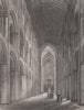 CAMBRIDGESHIRE. Ely Cathedral, Nave c1842 old antique vintage print picture