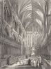 CAMBRIDGESHIRE. Ely Cathedral, The Choir c1842 old antique print picture