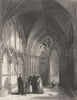 CAMBRIDGESHIRE. Ely Cathedral, The Galilee Porch c1842 old antique print