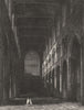 KENT. Rochester Cathedral, View of the Nave c1842 old antique print picture