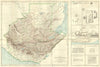 GUATEMALA MAP. & plan ruins Quirigua;Tikal; Usumacinta RGS map 1883 old