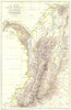 COLOMBIA. The central and Western provinces of Colombia. RGS map 1883 old