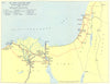SECOND WORLD WAR. Egypt-Palestine base 1940. Communications Logistics 1954 map