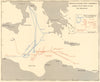 1st Battle of Sirte 16-18 Dec 1941. British Italian fleet movements WW2 1960 map
