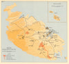 MALTA April 1942 showing airfields. World War 2. Flying boat bases 1960 map