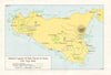 ITALY. Allies Land in Sicily July 1943. Axis forces 9th 1973 old vintage map
