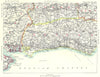SOUTH DOWNS & SURREY HILLS. Sussex Hampshire Kent Guildford Brighton 1893 map