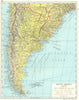 SOUTH AMERICA. South. Argentina Chile Uruguay 1962 old vintage map plan chart