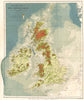 UK. Orographical map of the British Isles. Stanford 1892 old antique chart