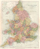 ENGLAND. England & Wales. Stanford 1892 old antique vintage map plan chart