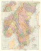 SCANDINAVIA. Sweden and Norway . Stanford 1892 old antique map plan chart
