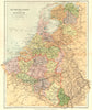 BENELUX. Netherlands Belgium Luxemburg Luxembourg. Stanford 1892 old map