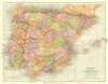 IBERIA. Spain and Portugal. Stanford 1892 old antique vintage map plan chart