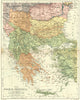 Balkan Peninsula. Greece Serbia Bulgaria Wallachia Rumili. Stanford 1892 map