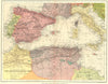 Western Mediterranean. Spain Portugal Morocco Algeria Italy. Stanford 1892 map