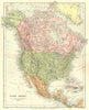 NORTH AMERICA. United States USA Canada Mexico. Stanford 1892 old antique map