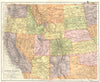 USA. United States (Western) . Stanford 1892 old antique map plan chart